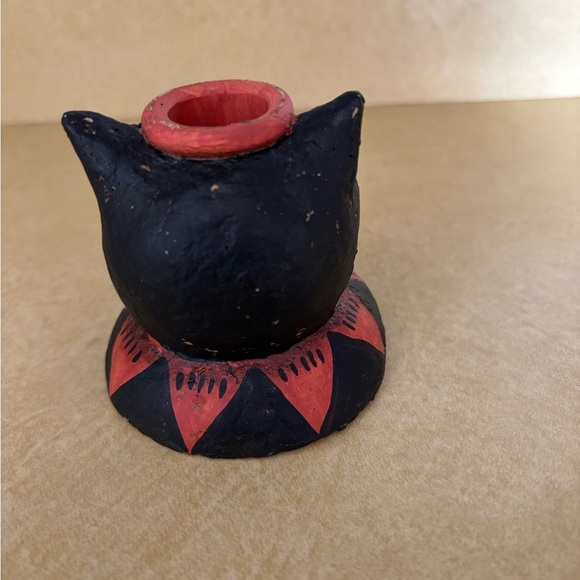 Black and Red Cat Candle Holder - Picture 2 of 7